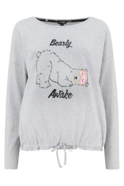 Pour Moi Bearly Awake Cotton Pyjama Set - Grey/Black -Cheap Clozi Vibe Store 295393 20230328082700