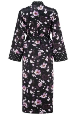 Pour Moi Luxe Satin Print Mix Longline Gown - Black/Lilac -Cheap Clozi Vibe Store 295639 20221114094400