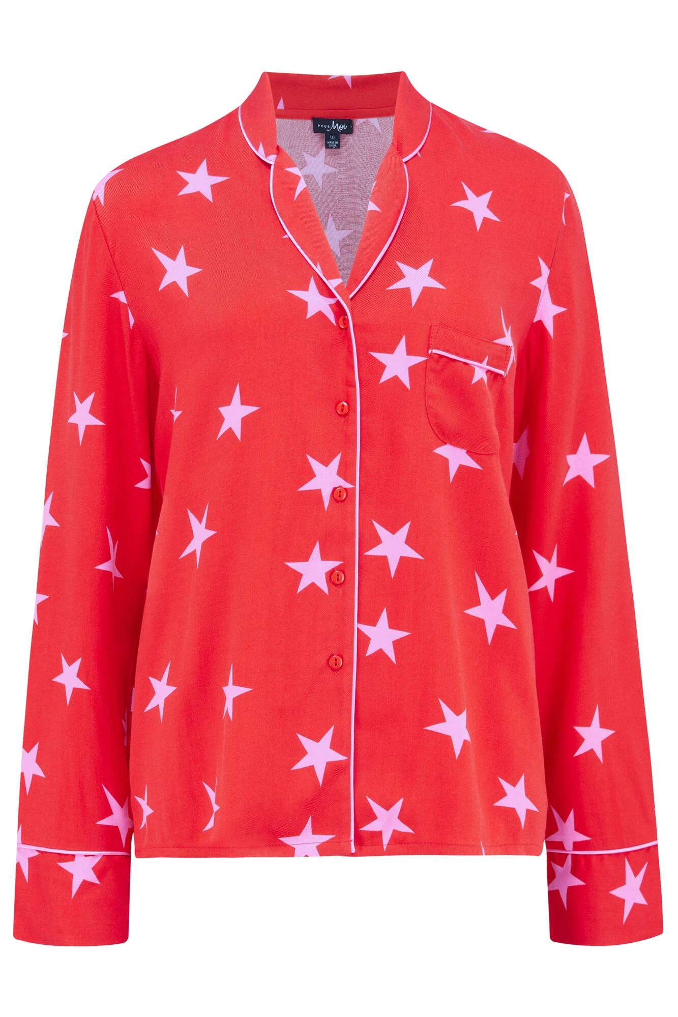 Pour Moi Luxe Woven Twill Pyjama Set - Red/Pink 6 Pour Moi Luxe Woven Twill Pyjama Set - Red/Pink - Image 6