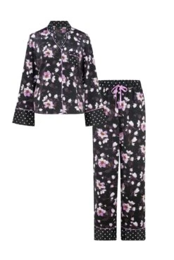 Pour Moi Luxe Satin Print Mix Revere Collar Pyjama Set - Black/Lilac 11 Pour Moi Luxe Satin Print Mix Revere Collar Pyjama Set - Black/Lilac -Cheap Clozi Vibe Store 295687 20230807155800