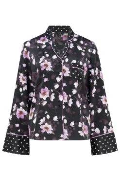 Pour Moi Luxe Satin Print Mix Revere Collar Pyjama Set - Black/Lilac 12 Pour Moi Luxe Satin Print Mix Revere Collar Pyjama Set - Black/Lilac -Cheap Clozi Vibe Store 295694 20230807155800