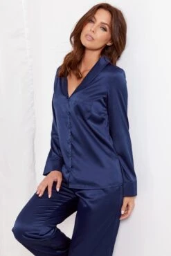 Pour Moi Dusk Satin Pyjama Set - Navy -Cheap Clozi Vibe Store 295832 20221115112100