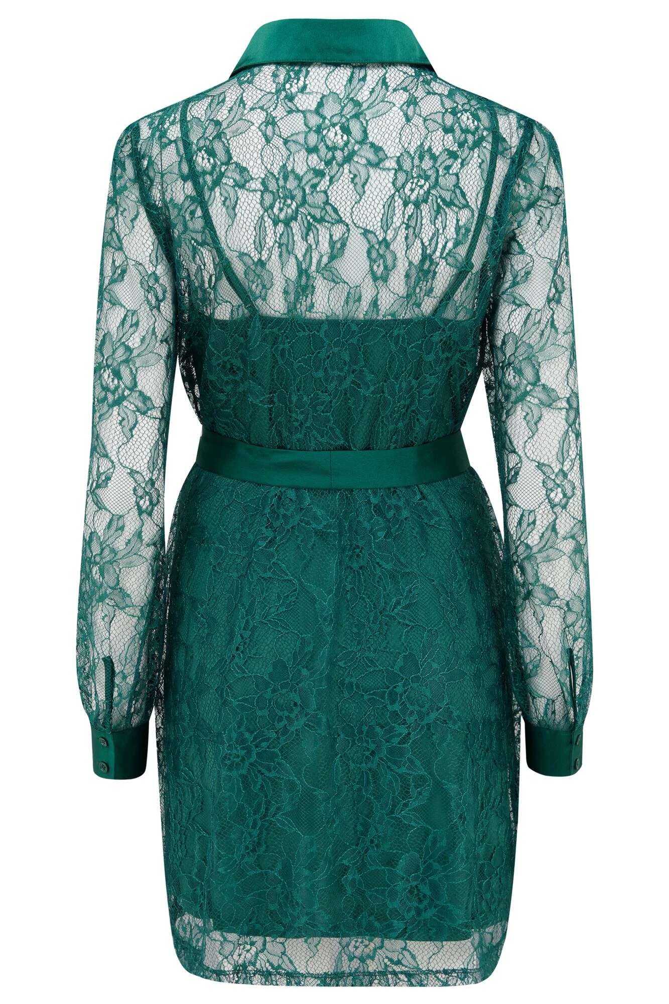 Pour Moi Clara Long Sleeve Lace Shirt Dress - Forest 8 Pour Moi Clara Long Sleeve Lace Shirt Dress - Forest - Image 8