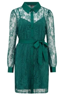 Pour Moi Clara Long Sleeve Lace Shirt Dress - Forest 14 Pour Moi Clara Long Sleeve Lace Shirt Dress - Forest -Cheap Clozi Vibe Store 296438 20221028133000