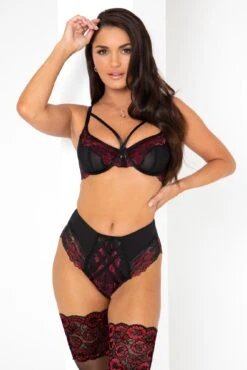 Pour Moi After Hours High-Waist Brief - Red/Black -Cheap Clozi Vibe Store 297338 20221011105600