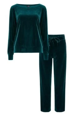 Pour Moi Velour Pyjama Set - Teal -Cheap Clozi Vibe Store 297811 20221012114100