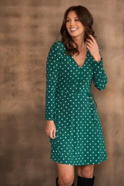 Pour Moi Bella Slinky Jersey Long Sleeve Tea Dress - Forest/White 11 Pour Moi Bella Slinky Jersey Long Sleeve Tea Dress - Forest/White -Cheap Clozi Vibe Store 297868 20221005091300