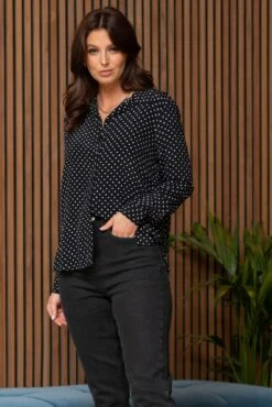 Pour Moi Kelly Woven Viscose Shirt - Black Spot -Cheap Clozi Vibe Store 297949 20230210164200