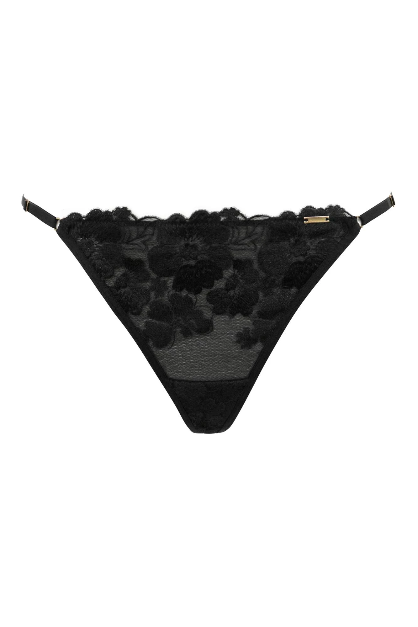 Pour Moi India Bold Embroidery Thong - Black 3 Pour Moi India Bold Embroidery Thong - Black - Image 3