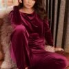 Pour Moi Velour Pyjama Set - Pomegranate