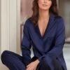 Pour Moi Dusk Satin Pyjama Set - Navy
