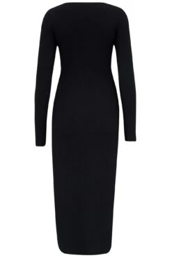 Pour Moi Layla Rib Knit V-Neck Bodycon Midi Dress With LENZING™ ECOVERO™ Viscose - Black -Cheap Clozi Vibe Store 302556 20230209164800