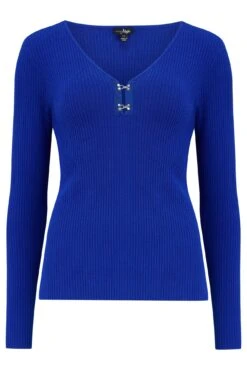 Pour Moi Layla LENZING™ ECOVERO™ Viscose Rib Knit V-Neck Long Sleeve Top - Cobalt 12 Pour Moi Layla LENZING™ ECOVERO™ Viscose Rib Knit V-Neck Long Sleeve Top - Cobalt -Cheap Clozi Vibe Store 302601 20221212144600