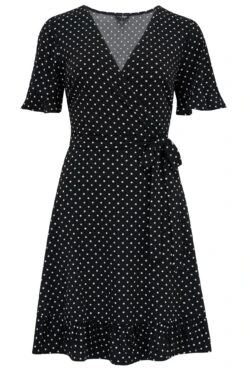Pour Moi Birdie Frill Detail Slinky Stretch Dress - Black Spot 12 Pour Moi Birdie Frill Detail Slinky Stretch Dress - Black Spot -Cheap Clozi Vibe Store 305628 20230105152000