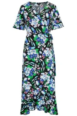 Pour Moi Megan Slinky Jersey Frill Detail Midi Wrap Dress - Black Floral 12 Pour Moi Megan Slinky Jersey Frill Detail Midi Wrap Dress - Black Floral -Cheap Clozi Vibe Store 305709 20230105161500