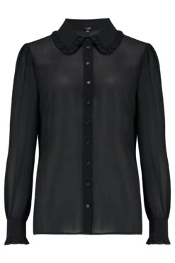 Pour Moi Nico Frill Detail Chiffon Shirt - Black 10 Pour Moi Nico Frill Detail Chiffon Shirt - Black -Cheap Clozi Vibe Store 305746 20230330115100