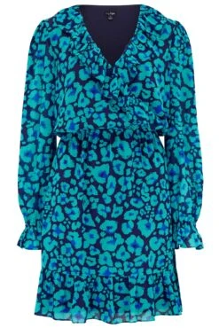 Pour Moi Nico Frill Detail Chiffon Dress - Navy/Aqua 14 Pour Moi Nico Frill Detail Chiffon Dress - Navy/Aqua -Cheap Clozi Vibe Store 305793 20230105164300