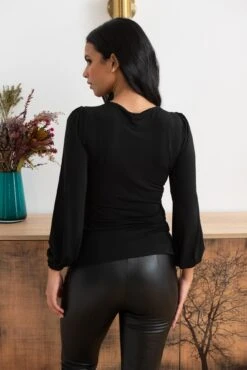 Pour Moi Bianca Cut Out Detail Slinky Stretch Top - Black -Cheap Clozi Vibe Store 305861 20230106101900