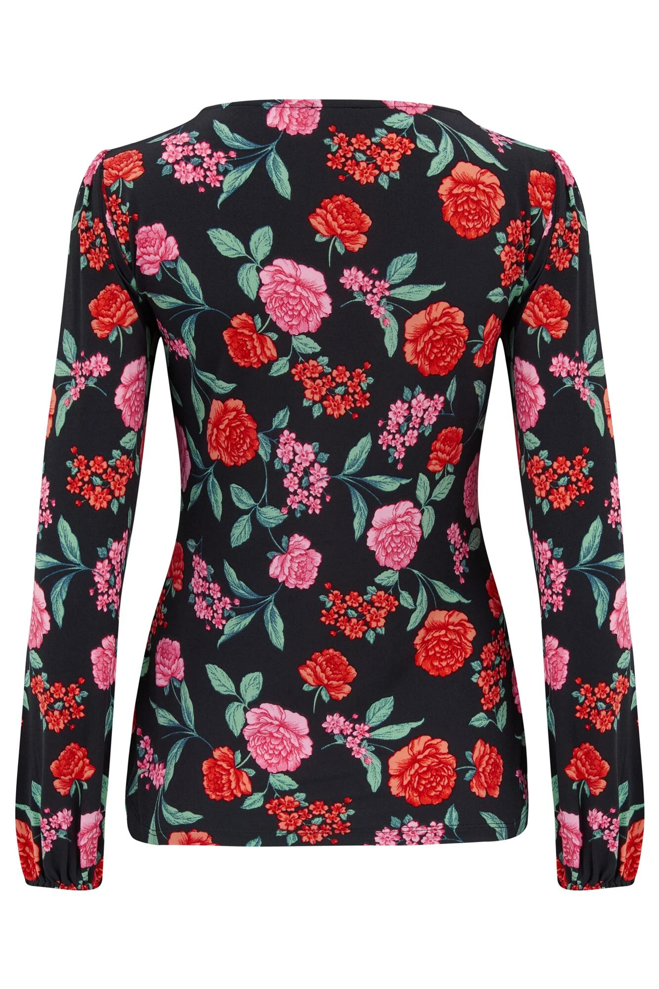 Pour Moi Bianca Cut Out Detail Slinky Stretch Top - Black Floral 6 Pour Moi Bianca Cut Out Detail Slinky Stretch Top - Black Floral - Image 6