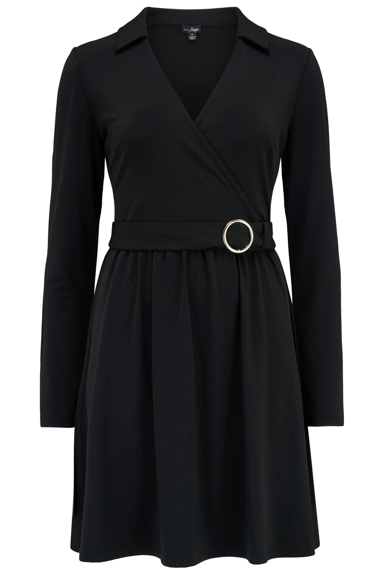 Pour Moi Bria Belted Slinky Stretch Dress - Black 5 Pour Moi Bria Belted Slinky Stretch Dress - Black - Image 5