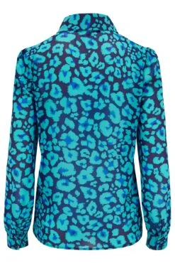 Pour Moi Natalya Chiffon Shirt - Navy/Aqua -Cheap Clozi Vibe Store 306241 20230106160800