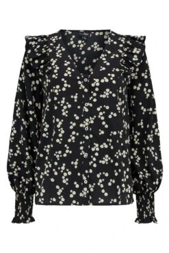 Pour Moi Maggie Woven Button Through Frill Blouse - Black Ditsy 12 Pour Moi Maggie Woven Button Through Frill Blouse - Black Ditsy -Cheap Clozi Vibe Store 306308 20230106165400