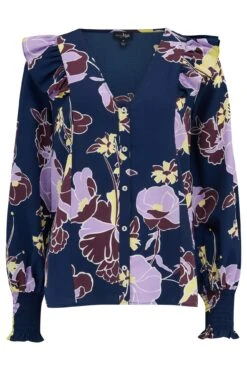 Pour Moi Maggie Woven Button Through Frill Blouse - Navy Floral 14 Pour Moi Maggie Woven Button Through Frill Blouse - Navy Floral -Cheap Clozi Vibe Store 306322 20230106170500
