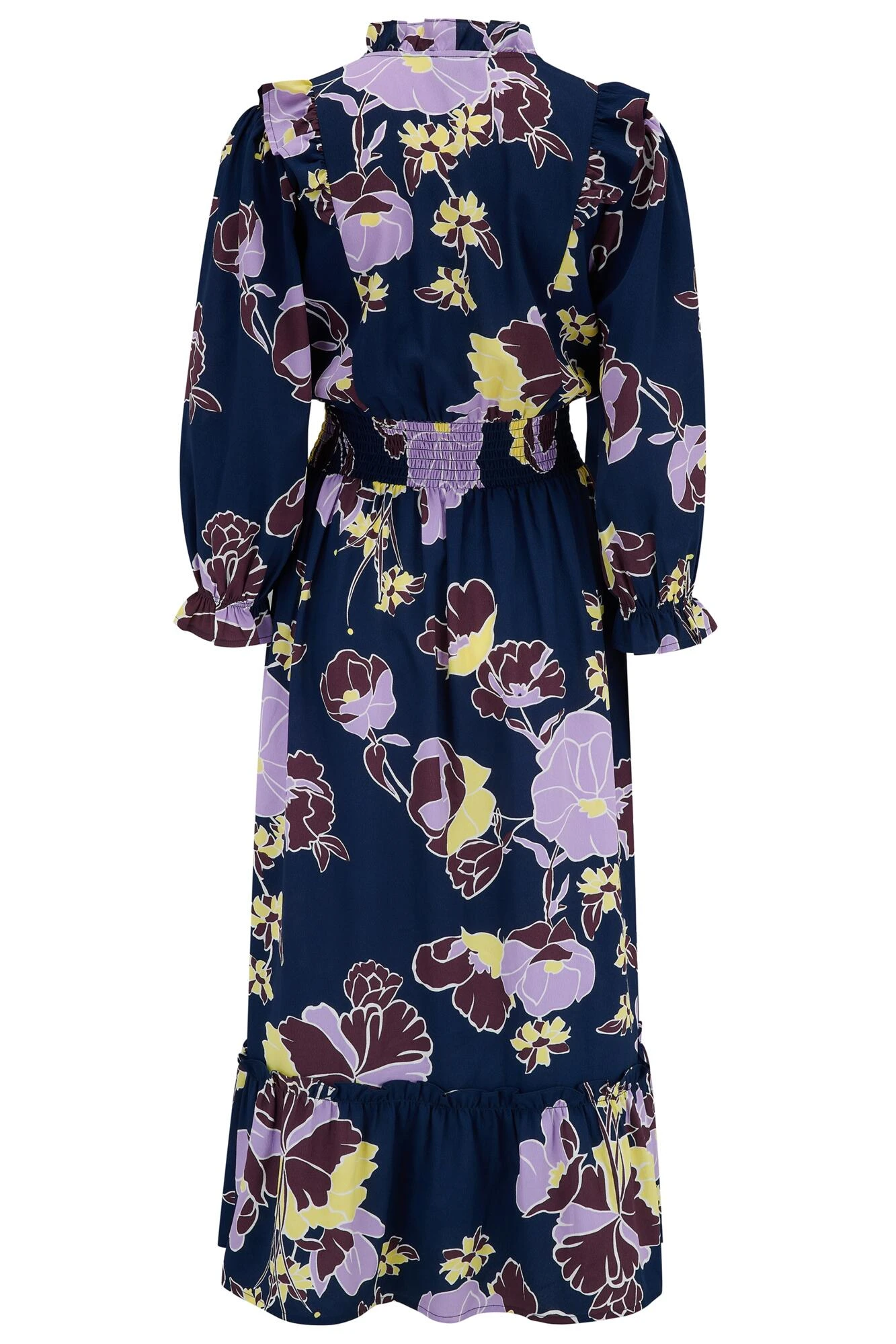Pour Moi Maggie Woven Frill Midi Dress - Navy Floral 6 Pour Moi Maggie Woven Frill Midi Dress - Navy Floral - Image 6