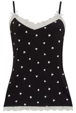 Pour Moi Sofa Loves Lace Jersey Cami And Short PJ Set - Black/White -Cheap Clozi Vibe Store 307778 20230412162700