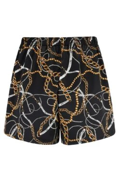 Pour Moi Satin Print Revere Collar Short PJ Set - Black/Gold Chain 17 Pour Moi Satin Print Revere Collar Short PJ Set - Black/Gold Chain -Cheap Clozi Vibe Store 308141 20230522144400