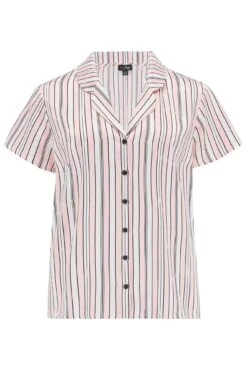 Pour Moi Satin Print Revere Collar Trouser PJ Set - Pink/Black/White -Cheap Clozi Vibe Store 308151 20230228154000