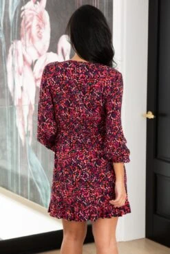 Pour Moi Kelly Woven Viscose Balloon Sleeve Frill Wrap Dress - Red Floral -Cheap Clozi Vibe Store 308158 20230124110300