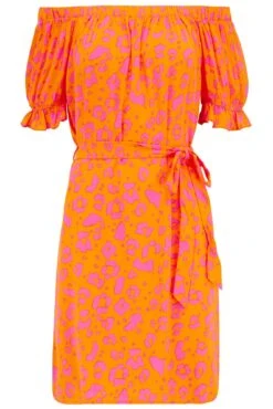 Pour Moi Woven Puff Sleeve Removable Belted Bardot Dress - Orange/Pink 12 Pour Moi Woven Puff Sleeve Removable Belted Bardot Dress - Orange/Pink -Cheap Clozi Vibe Store 309290 20230517155300