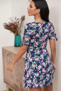 Pour Moi Bella Slinky Stretch Tie Sleeve Tea Dress - Navy Floral 9 Pour Moi Bella Slinky Stretch Tie Sleeve Tea Dress - Navy Floral -Cheap Clozi Vibe Store 309523 20230209115400