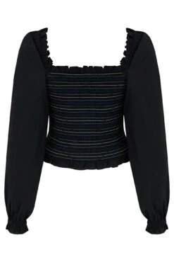 Pour Moi Rachel Cotton Shirred Bodice Long Sleeve Top - Black 8 Pour Moi Rachel Cotton Shirred Bodice Long Sleeve Top - Black -Cheap Clozi Vibe Store 310222 20230512085500