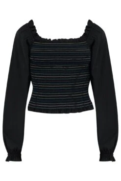 Pour Moi Rachel Cotton Shirred Bodice Long Sleeve Top - Black 9 Pour Moi Rachel Cotton Shirred Bodice Long Sleeve Top - Black -Cheap Clozi Vibe Store 310223 20230512085500