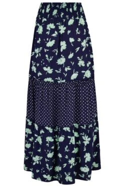 Pour Moi Tahlia Tiered Woven Maxi Skirt - Navy Floral -Cheap Clozi Vibe Store 310231 20230228152000