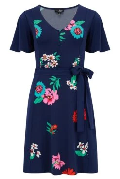 Pour Moi Priya Slinky Jersey Panel Short Sleeve Dress - Navy Floral 10 Pour Moi Priya Slinky Jersey Panel Short Sleeve Dress - Navy Floral -Cheap Clozi Vibe Store 311316 20230227145300
