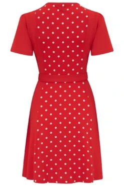 Pour Moi Priya Slinky Jersey Panel Short Sleeve Dress - Red/White -Cheap Clozi Vibe Store 311327 20230227155800