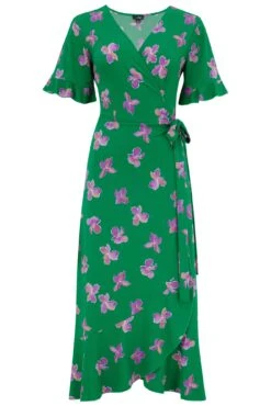 Pour Moi Megan Slinky Jersey Frill Detail Midi Wrap Dress - Green Floral 10 Pour Moi Megan Slinky Jersey Frill Detail Midi Wrap Dress - Green Floral -Cheap Clozi Vibe Store 311363 20230228143200