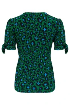 Pour Moi Bella Slinky Jersey Stretch Top - Green Leopard -Cheap Clozi Vibe Store 311409 20230302132100