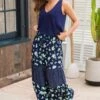 Pour Moi Tahlia Tiered Woven Maxi Skirt - Navy Floral