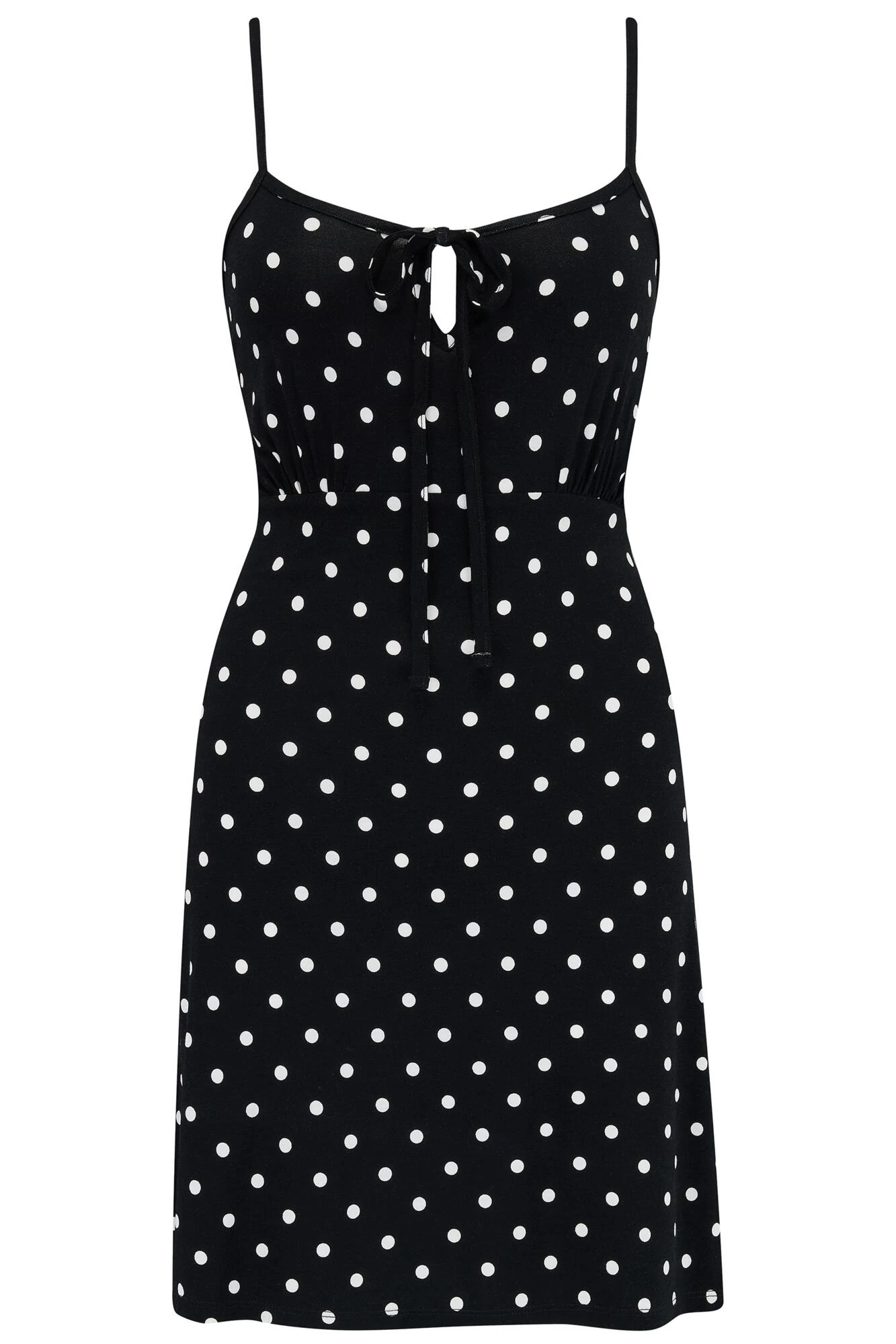 Pour Moi Strappy Tie Front Jersey Mini Beach Dress - Black Spot 5 Pour Moi Strappy Tie Front Jersey Mini Beach Dress - Black Spot - Image 5
