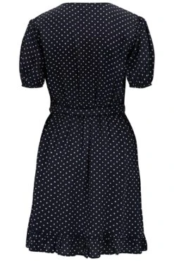 Pour Moi Kelly Woven Viscose Short Sleeve Frill Wrap Dress - Black Spot -Cheap Clozi Vibe Store 312358 20230731153000