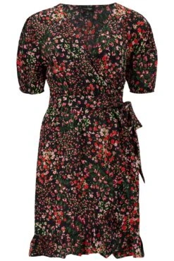 Pour Moi Kelly Woven Viscose Short Sleeve Frill Wrap Dress - Black Ditsy 10 Pour Moi Kelly Woven Viscose Short Sleeve Frill Wrap Dress - Black Ditsy -Cheap Clozi Vibe Store 312361 20230314150500