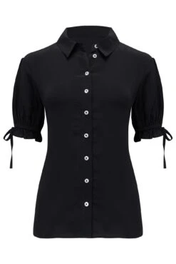 Pour Moi Josie Woven Viscose Short Sleeve Shirt - Black 10 Pour Moi Josie Woven Viscose Short Sleeve Shirt - Black -Cheap Clozi Vibe Store 312363 20230314150600