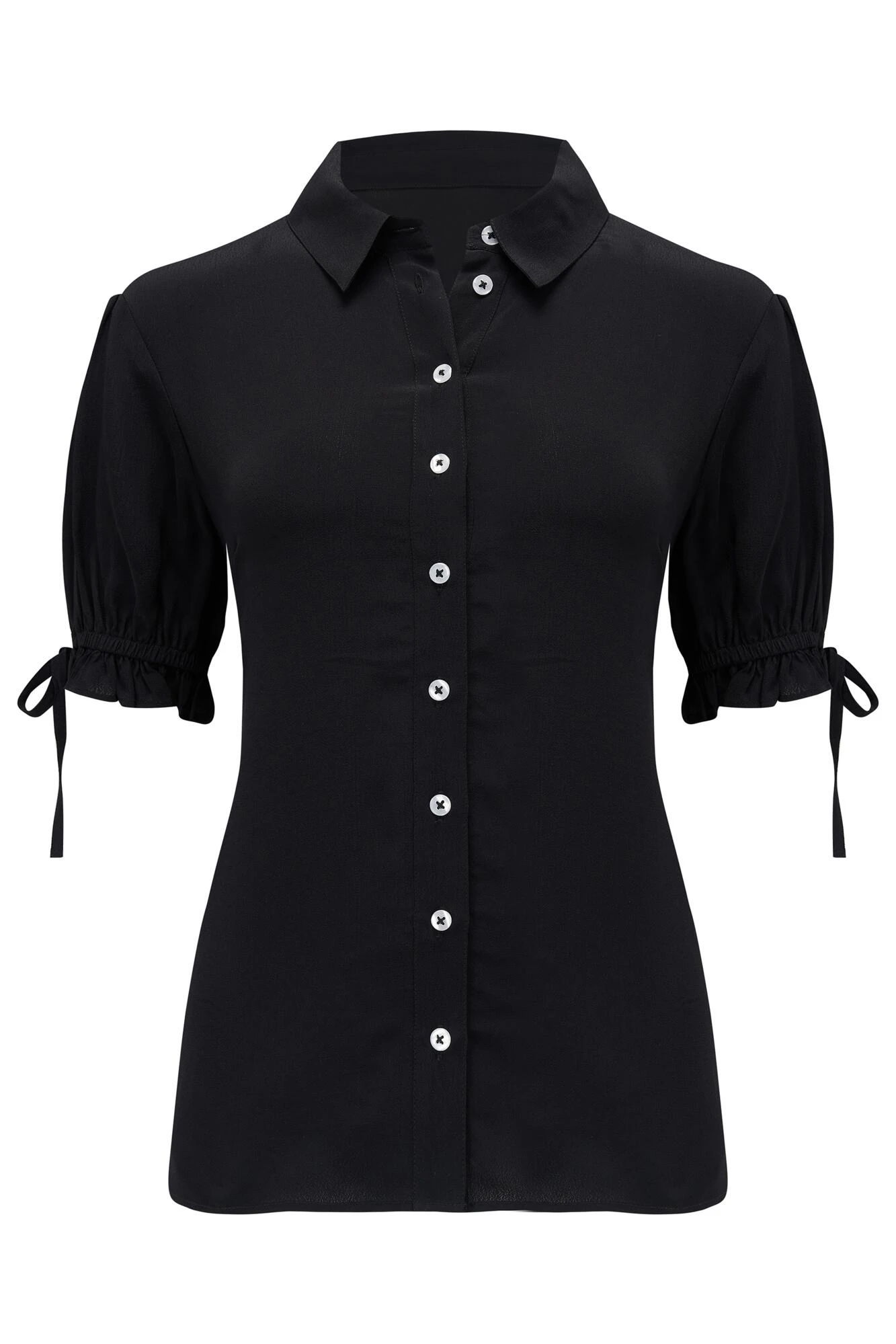 Pour Moi Josie Woven Viscose Short Sleeve Shirt - Black 5 Pour Moi Josie Woven Viscose Short Sleeve Shirt - Black - Image 5