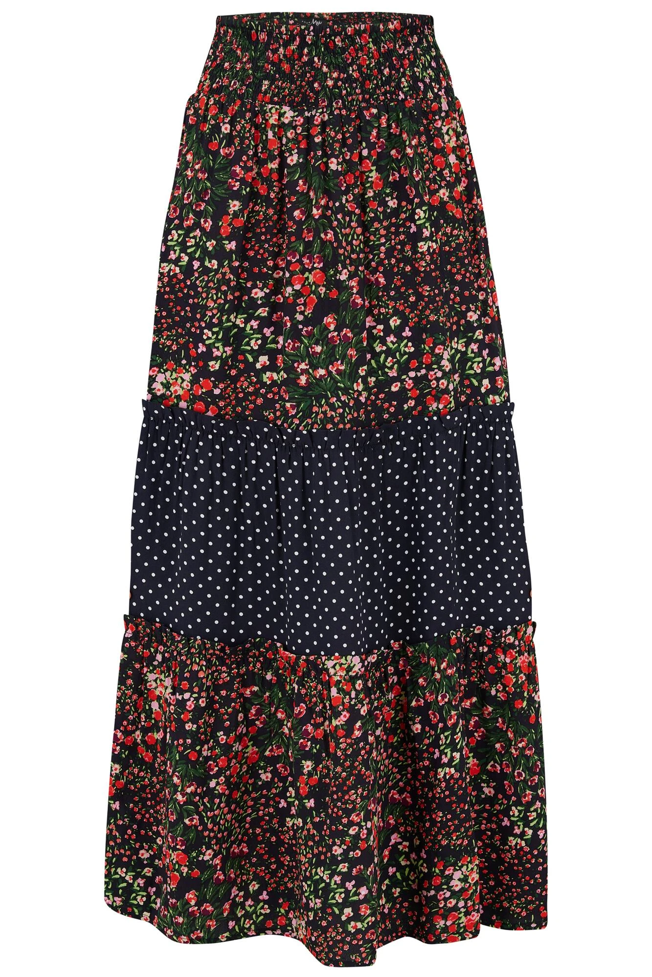 Pour Moi Tahlia Tiered Woven Maxi Skirt - Black Floral 5 Pour Moi Tahlia Tiered Woven Maxi Skirt - Black Floral - Image 5