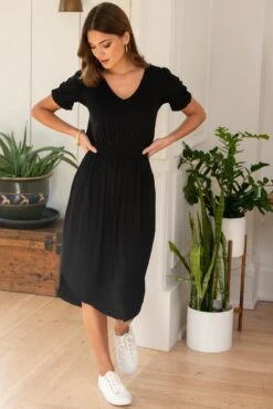 Pour Moi Jenny Puff Sleeve Stretch Midi Dress - Black 8 Pour Moi Jenny Puff Sleeve Stretch Midi Dress - Black -Cheap Clozi Vibe Store 312399 20230314160600