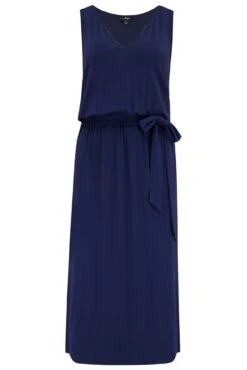Pour Moi Jessie Fuller Bust Notch Neck Stretch Midi Dress - Navy -Cheap Clozi Vibe Store 312437 20230627143400